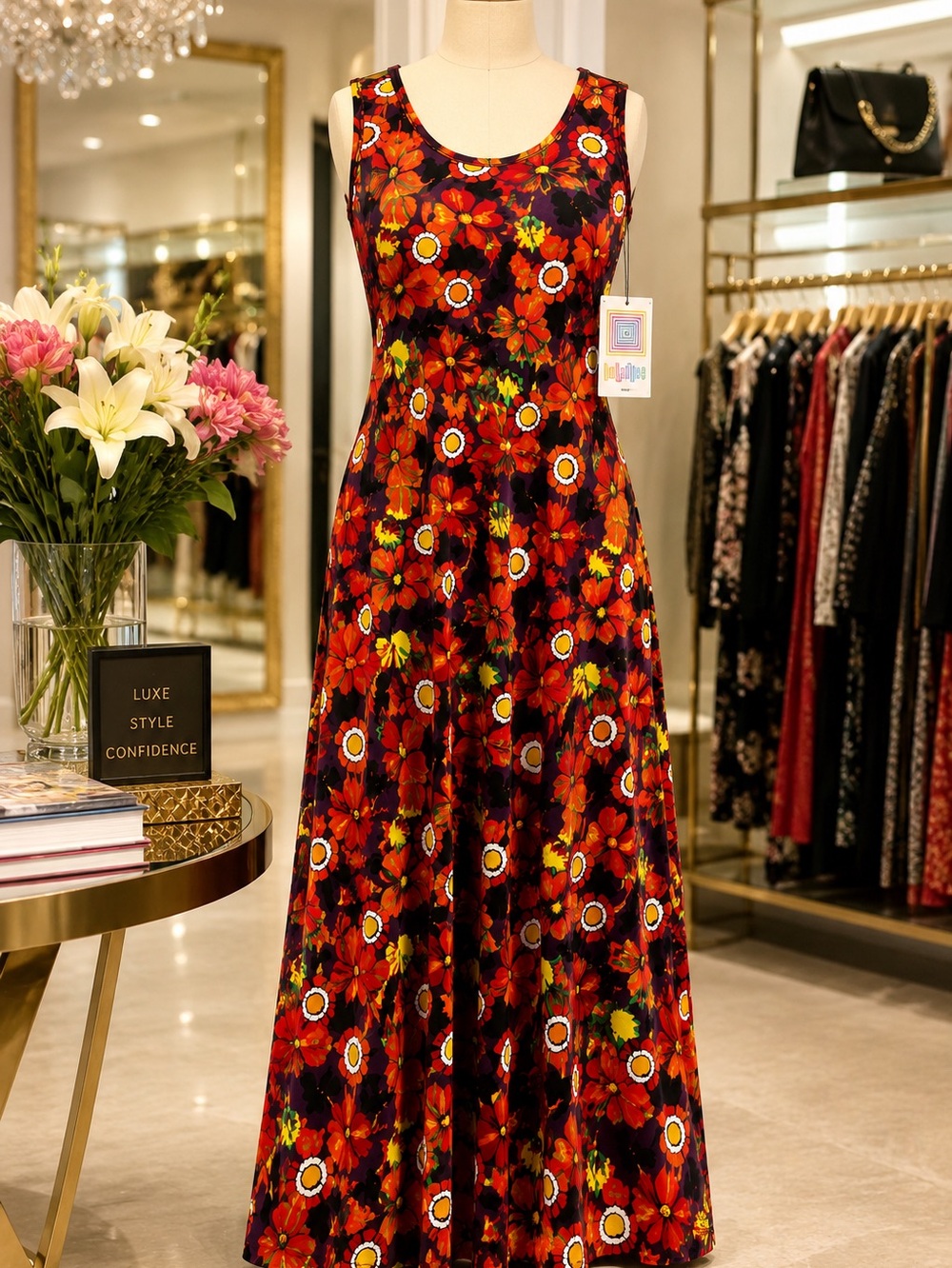 LuLaRoe Dani Floral Maxi Dres Sz S NWT